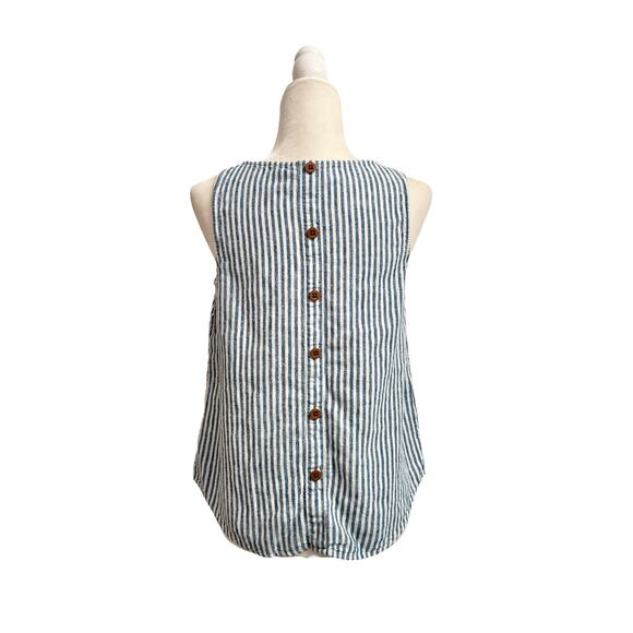 Universal Thread Women Blue and White Stripe Linen Sleeveless Tunic Top Size MED - Picture 6 of 9